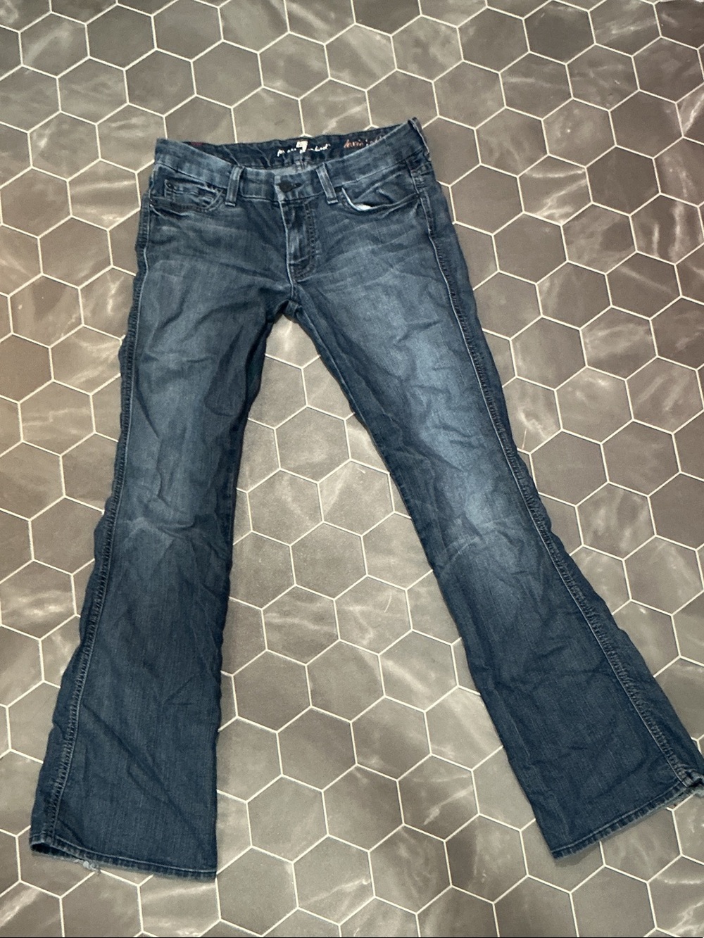7 For All Mankind Dark Blue Flare Jeans